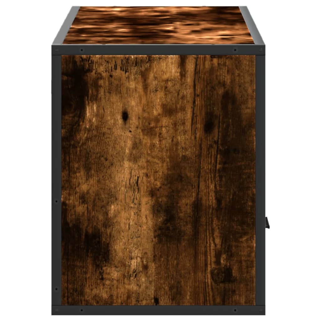 vidaXL TV Cabinet Smoked Oak 100x31x39.5 cm Engineered Wood and Metal 5