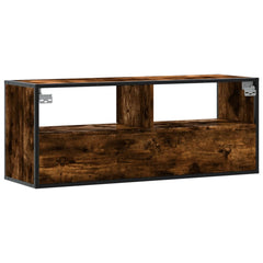 vidaXL TV Cabinet Smoked Oak 100x31x39.5 cm Engineered Wood and Metal 6