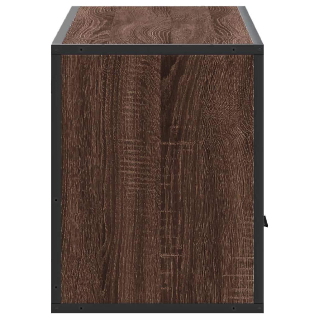 vidaXL TV Cabinet Brown Oak 100x31x39.5 cm Engineered Wood and Metal 5