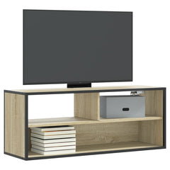 vidaXL TV Cabinet Sonoma Oak 100x31x39.5 cm Engineered Wood and Metal 1