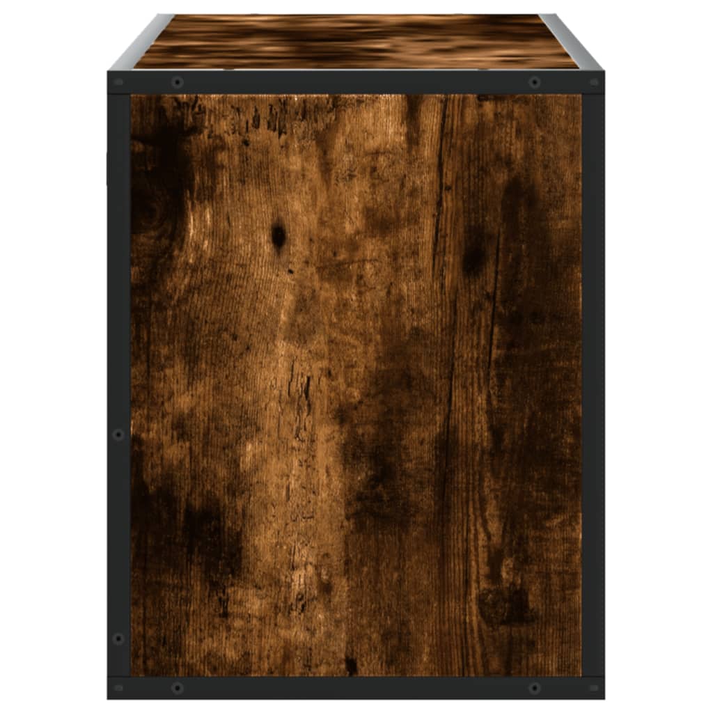 vidaXL TV Cabinet Smoked Oak 100x31x39.5 cm Engineered Wood and Metal 5