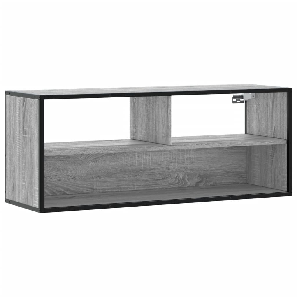 vidaXL TV Cabinet Grey Sonoma 100x31x39.5 cm Engineered Wood and Metal 2