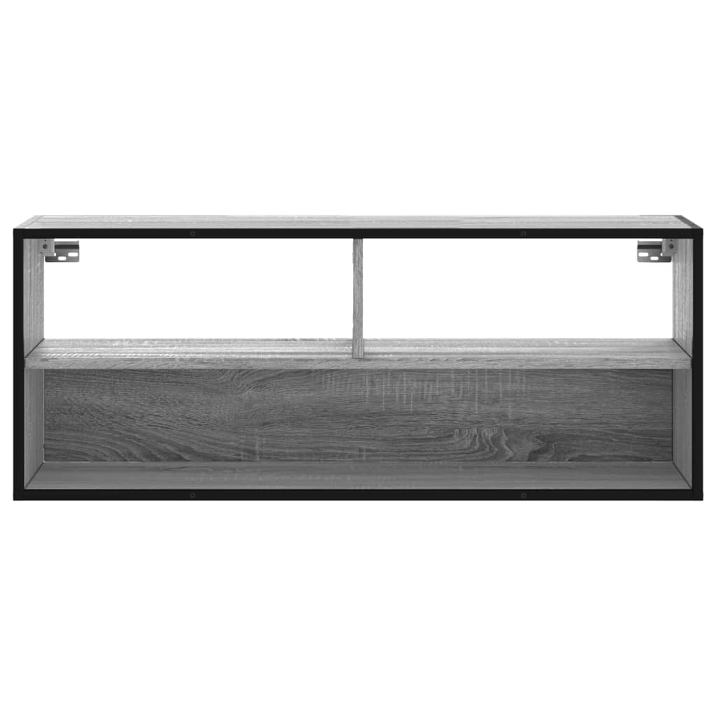 vidaXL TV Cabinet Grey Sonoma 100x31x39.5 cm Engineered Wood and Metal 4