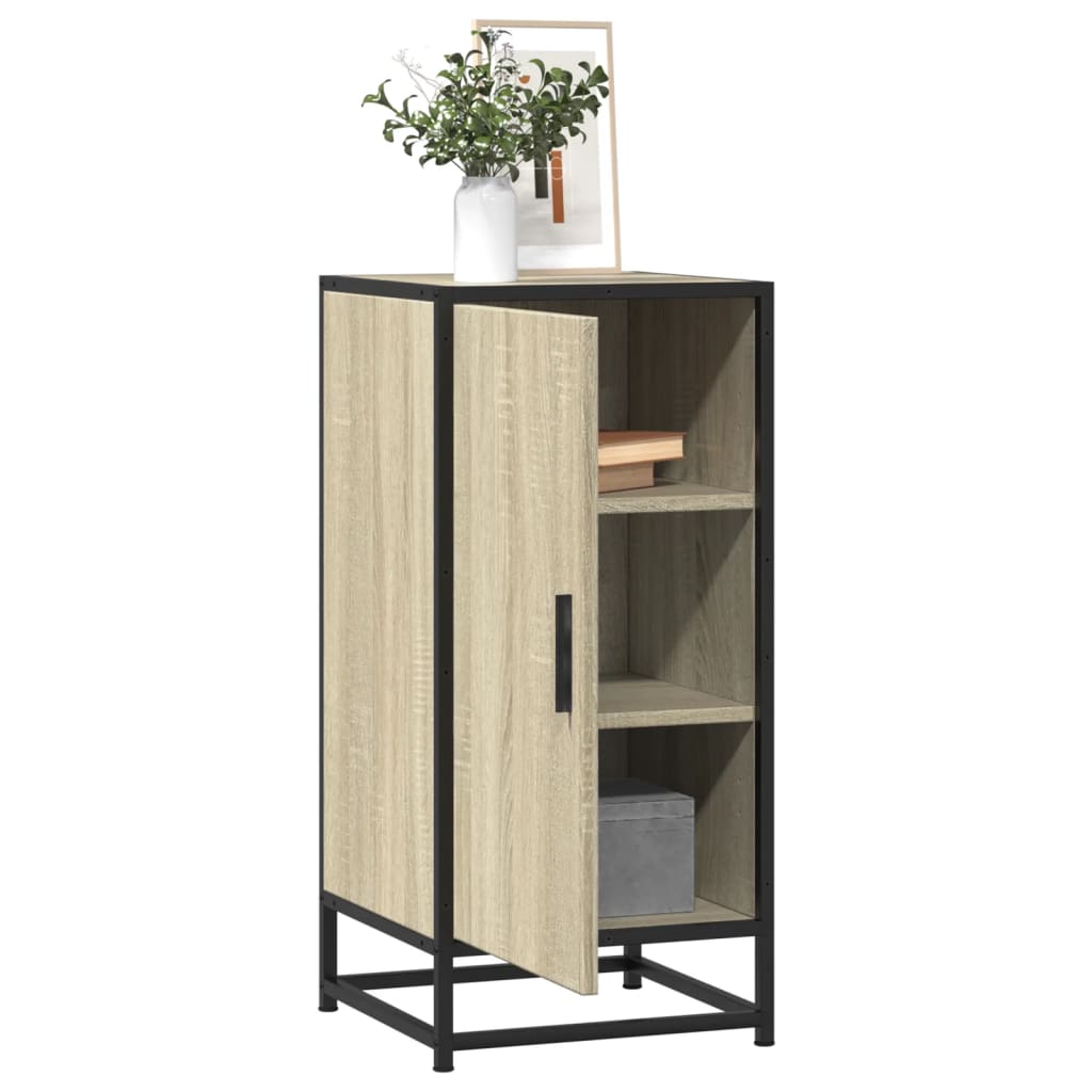 vidaXL Sideboard Sonoma Oak 35.5x35x76 cm Engineered Wood and Metal 1