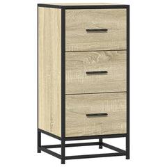 vidaXL Sideboard Sonoma Oak 35.5x35x76 cm Engineered Wood and Metal 2