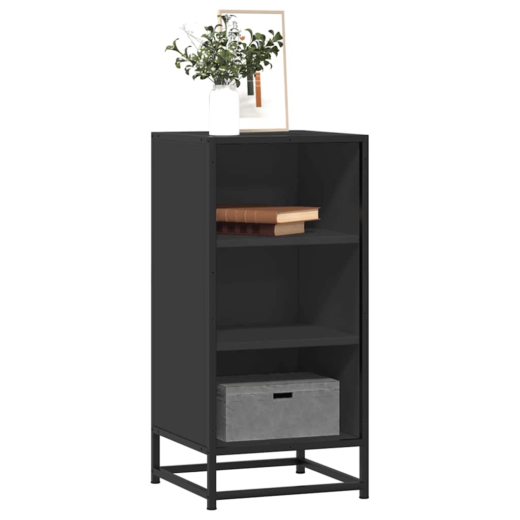 vidaXL Sideboard Black 35.5x35x76 cm Engineered Wood and Metal 1