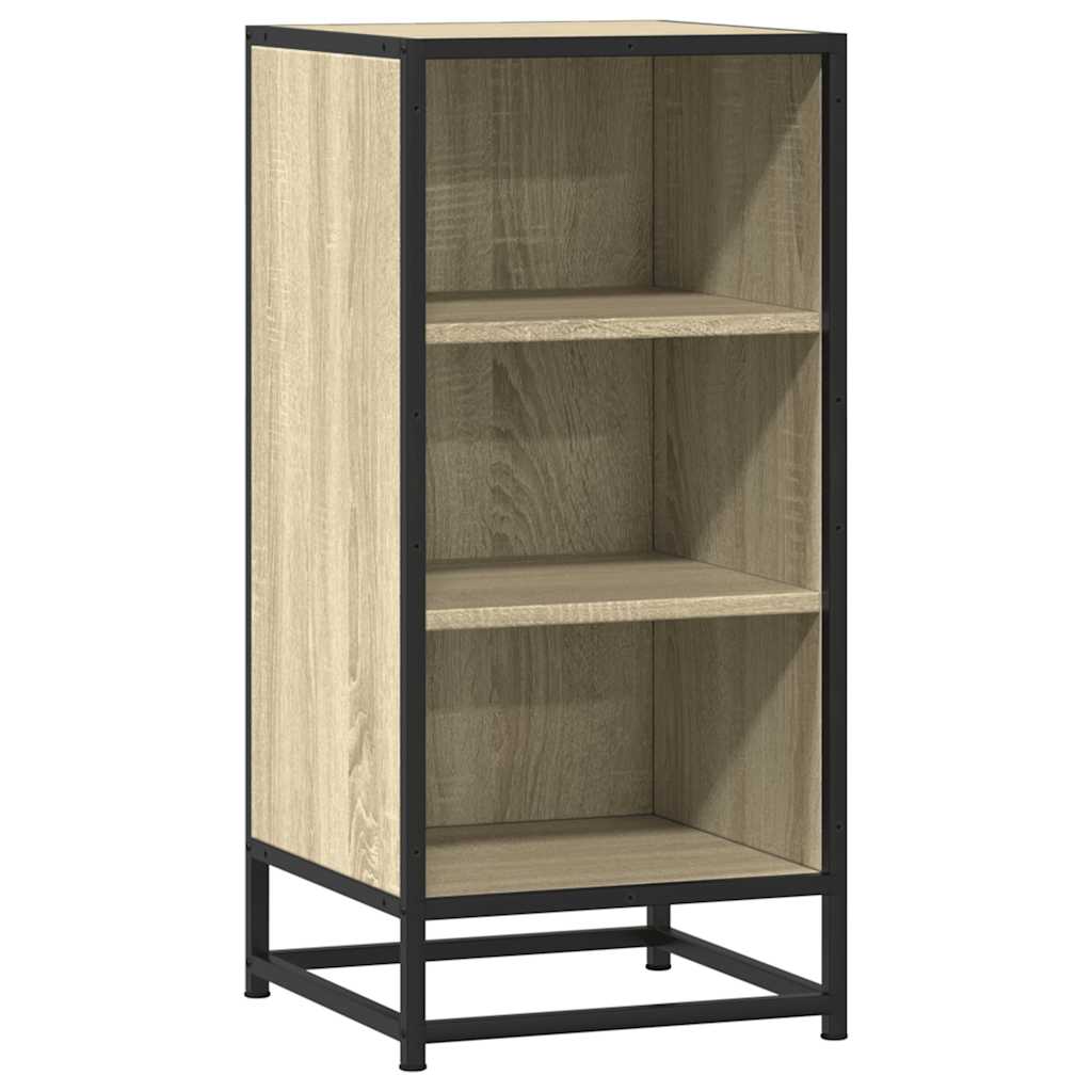 vidaXL Sideboard Sonoma Oak 35.5x35x76 cm Engineered Wood and Metal 2