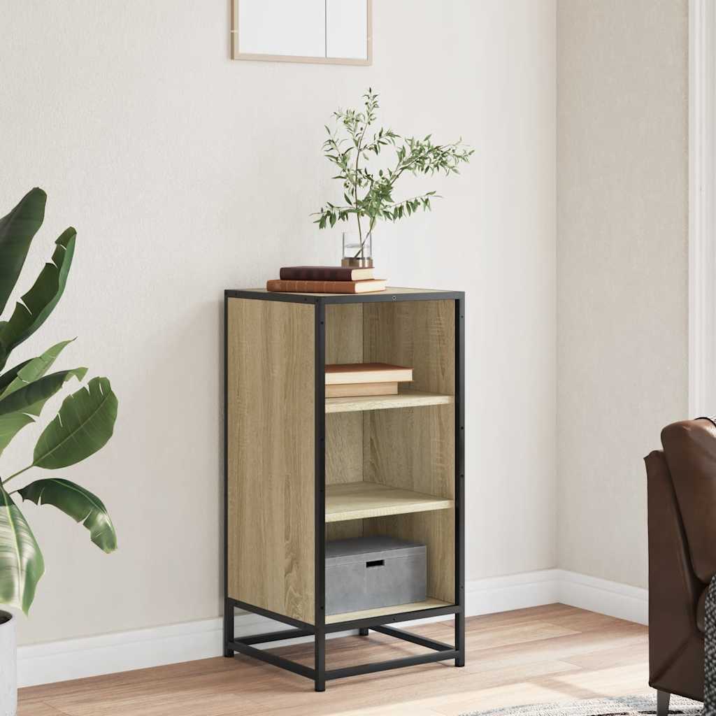 vidaXL Sideboard Sonoma Oak 35.5x35x76 cm Engineered Wood and Metal 3