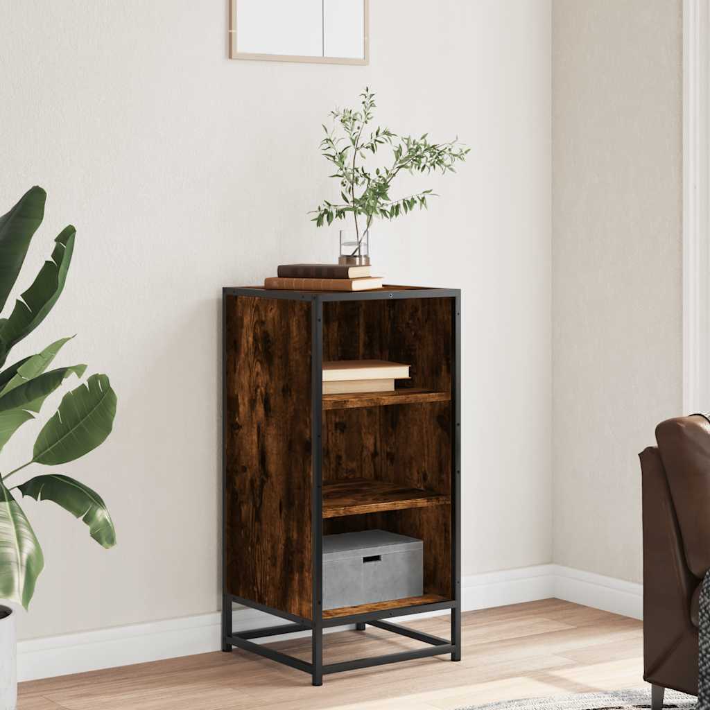 vidaXL Sideboard Smoked Oak 35.5x35x76 cm Engineered Wood and Metal 3