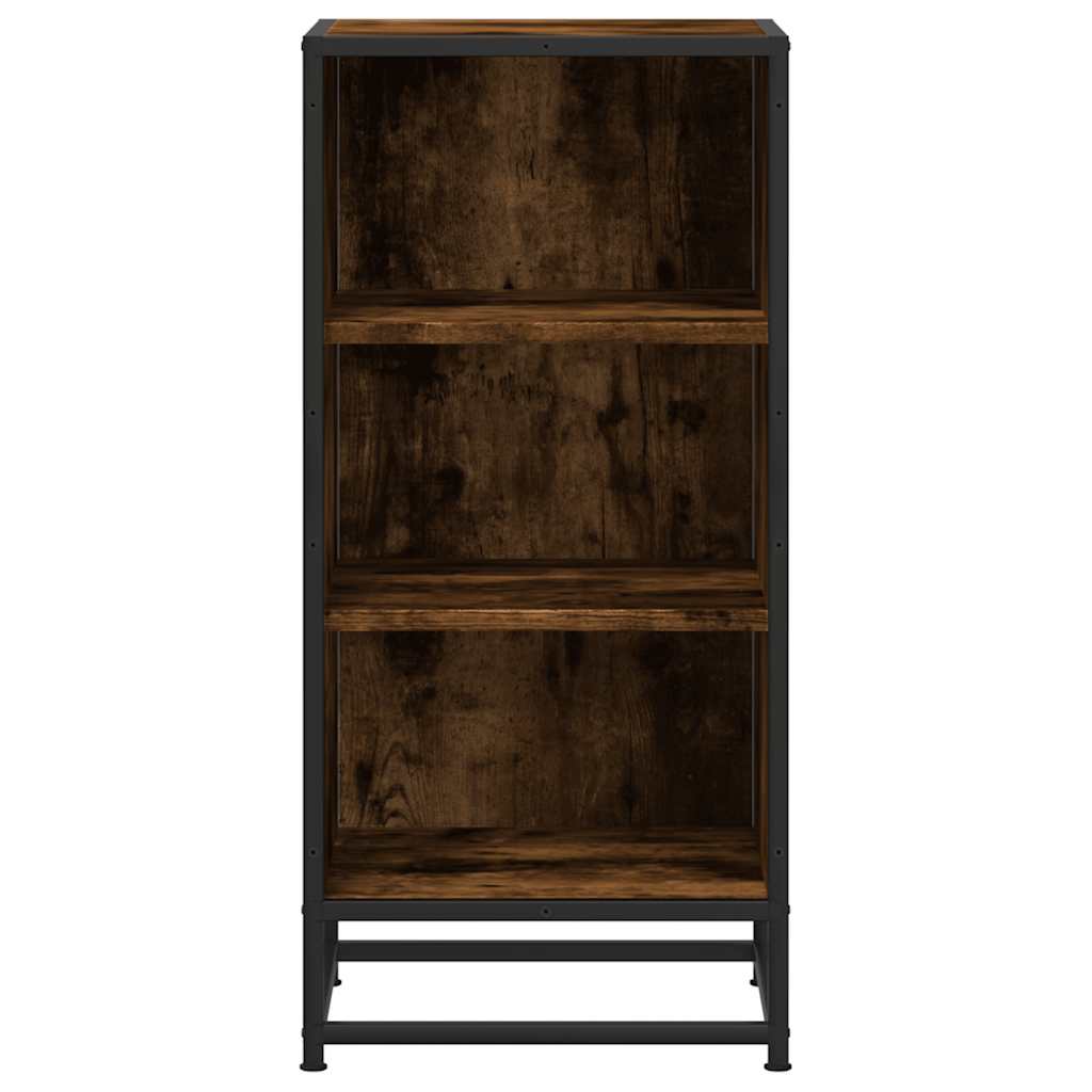 vidaXL Sideboard Smoked Oak 35.5x35x76 cm Engineered Wood and Metal 4