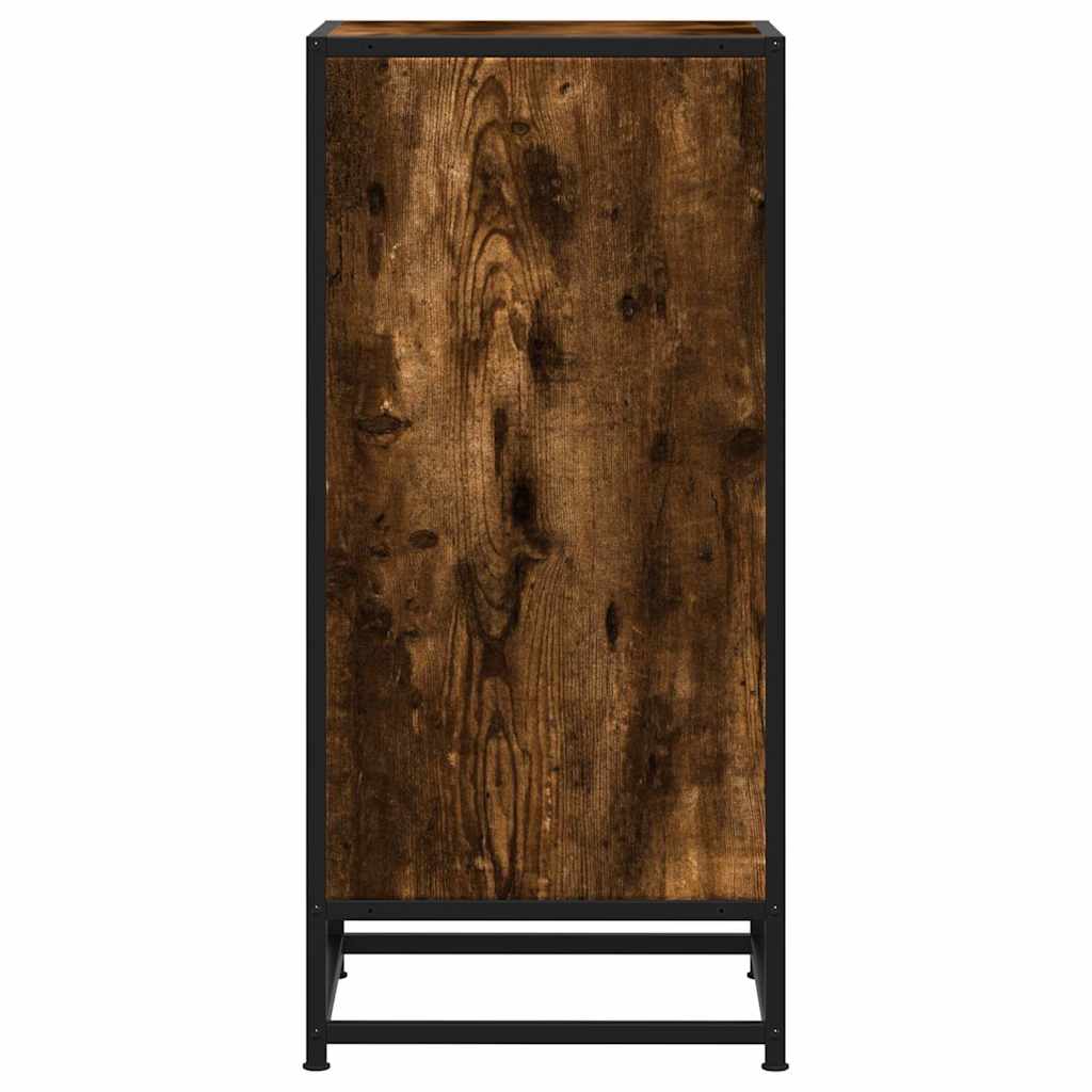 vidaXL Sideboard Smoked Oak 35.5x35x76 cm Engineered Wood and Metal 5