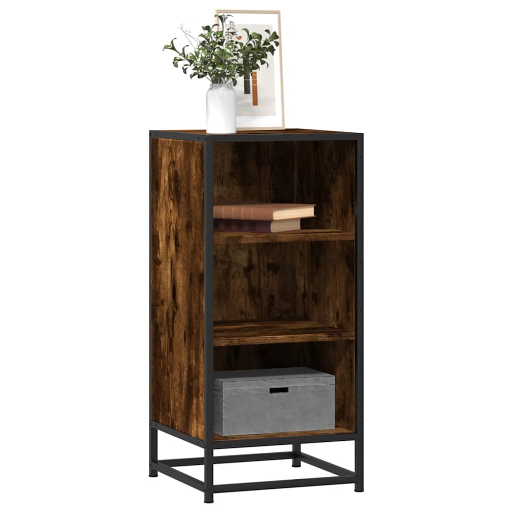 vidaXL Sideboard Smoked Oak 35.5x35x76 cm Engineered Wood and Metal 1