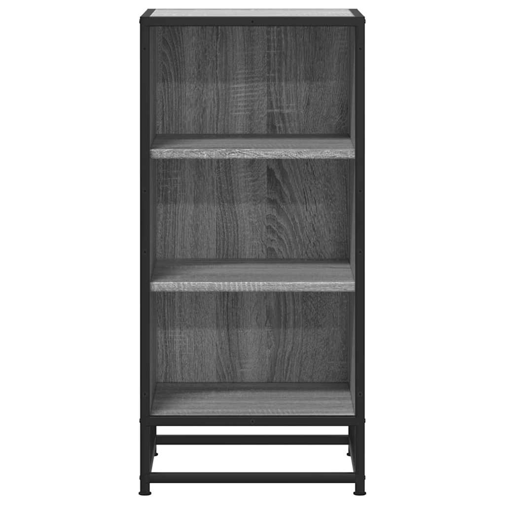 vidaXL Sideboard Grey Sonoma 35.5x35x76 cm Engineered Wood and Metal 4