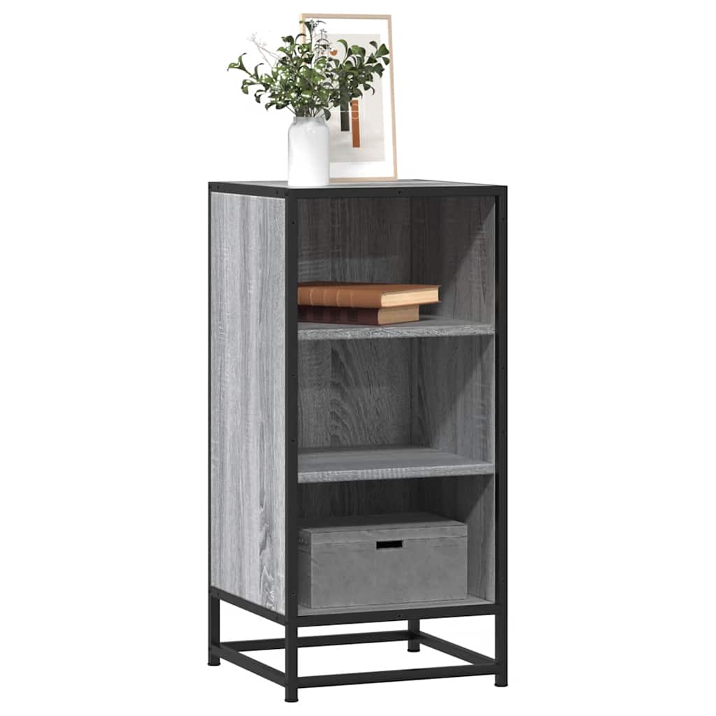 vidaXL Sideboard Grey Sonoma 35.5x35x76 cm Engineered Wood and Metal 1