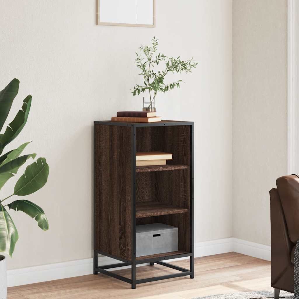 vidaXL Sideboard Brown Oak 35.5x35x76 cm Engineered Wood and Metal 3