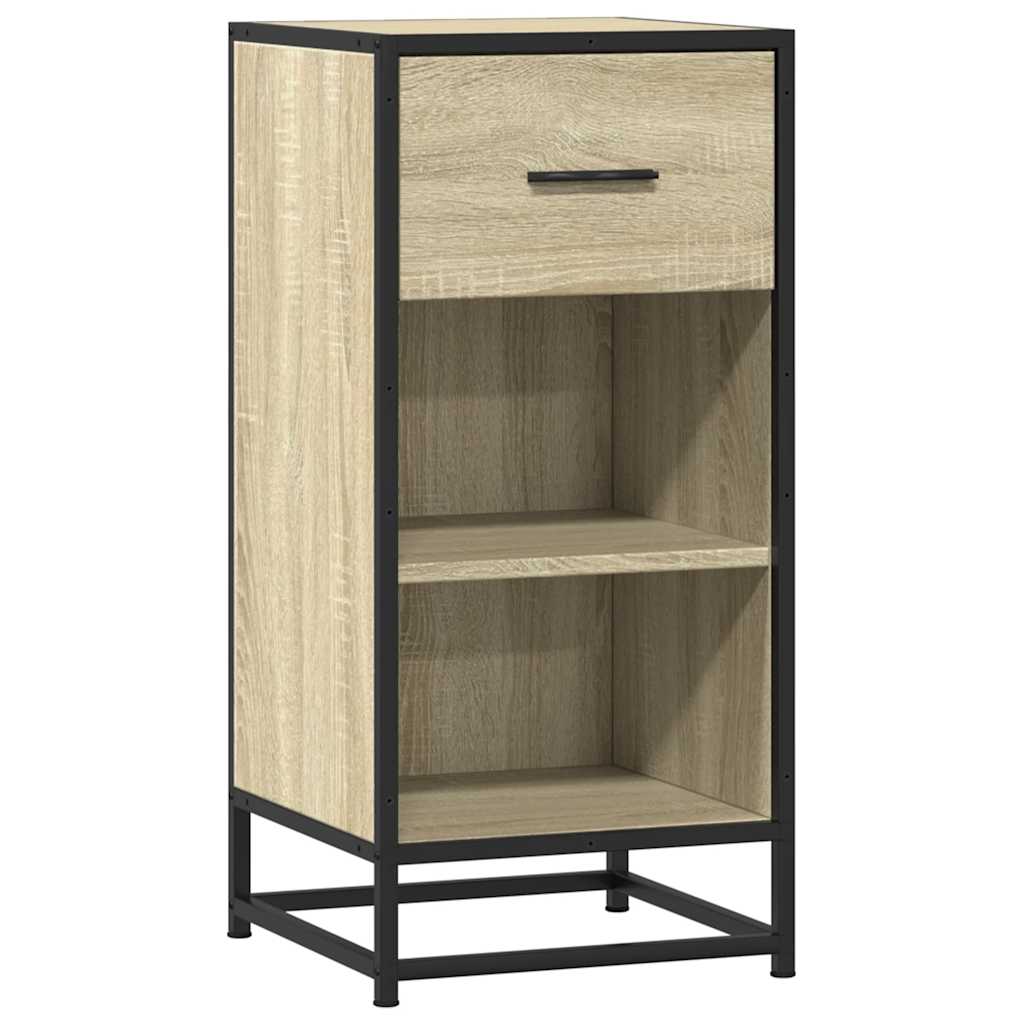 vidaXL Sideboard Sonoma Oak 35.5x35x76 cm Engineered Wood and Metal 2