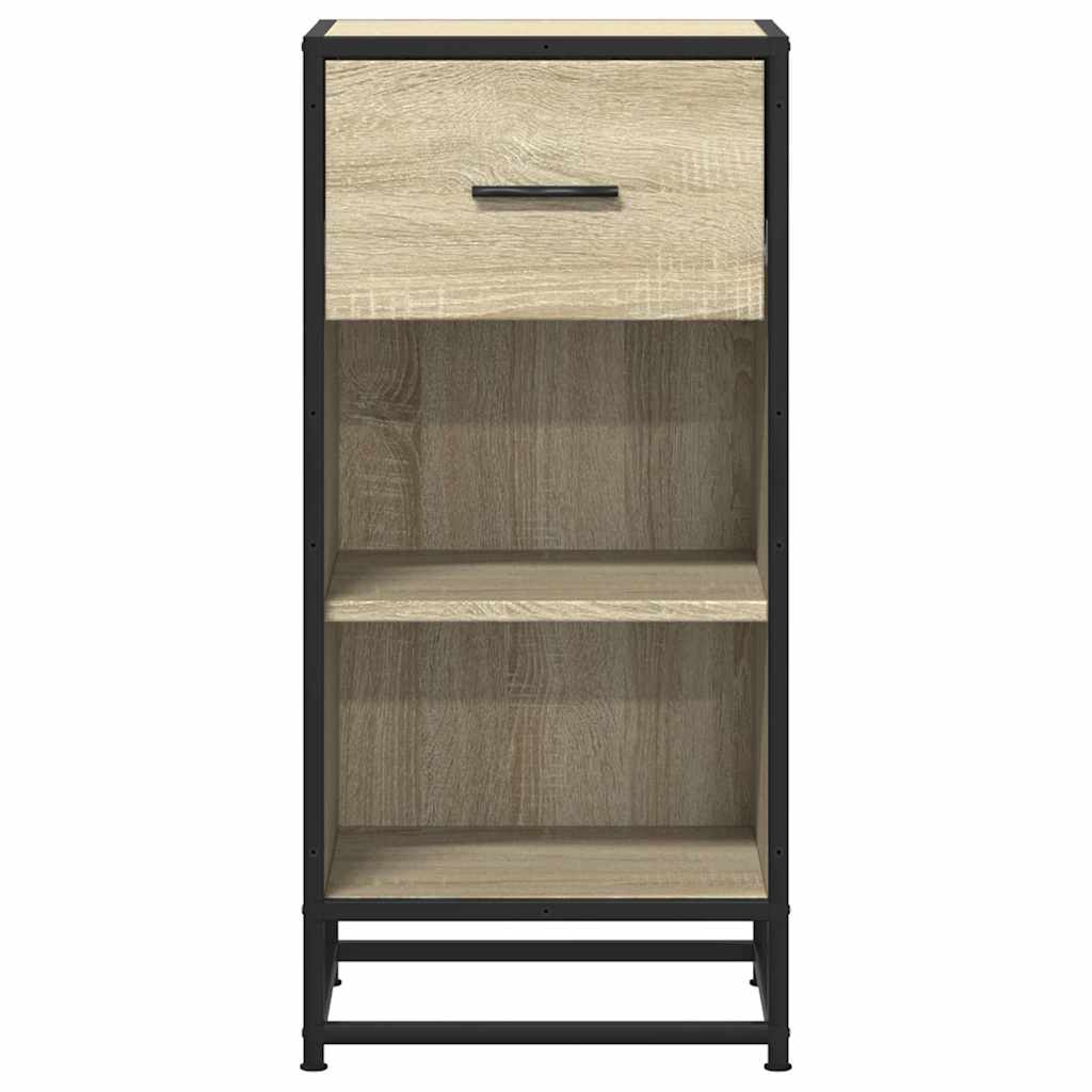 vidaXL Sideboard Sonoma Oak 35.5x35x76 cm Engineered Wood and Metal 4
