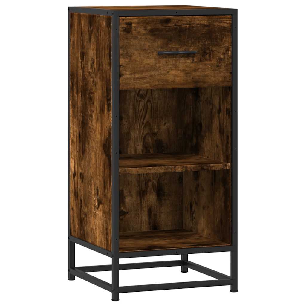 vidaXL Sideboard Smoked Oak 35.5x35x76 cm Engineered Wood and Metal 2