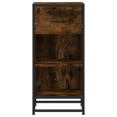 vidaXL Sideboard Smoked Oak 35.5x35x76 cm Engineered Wood and Metal 4