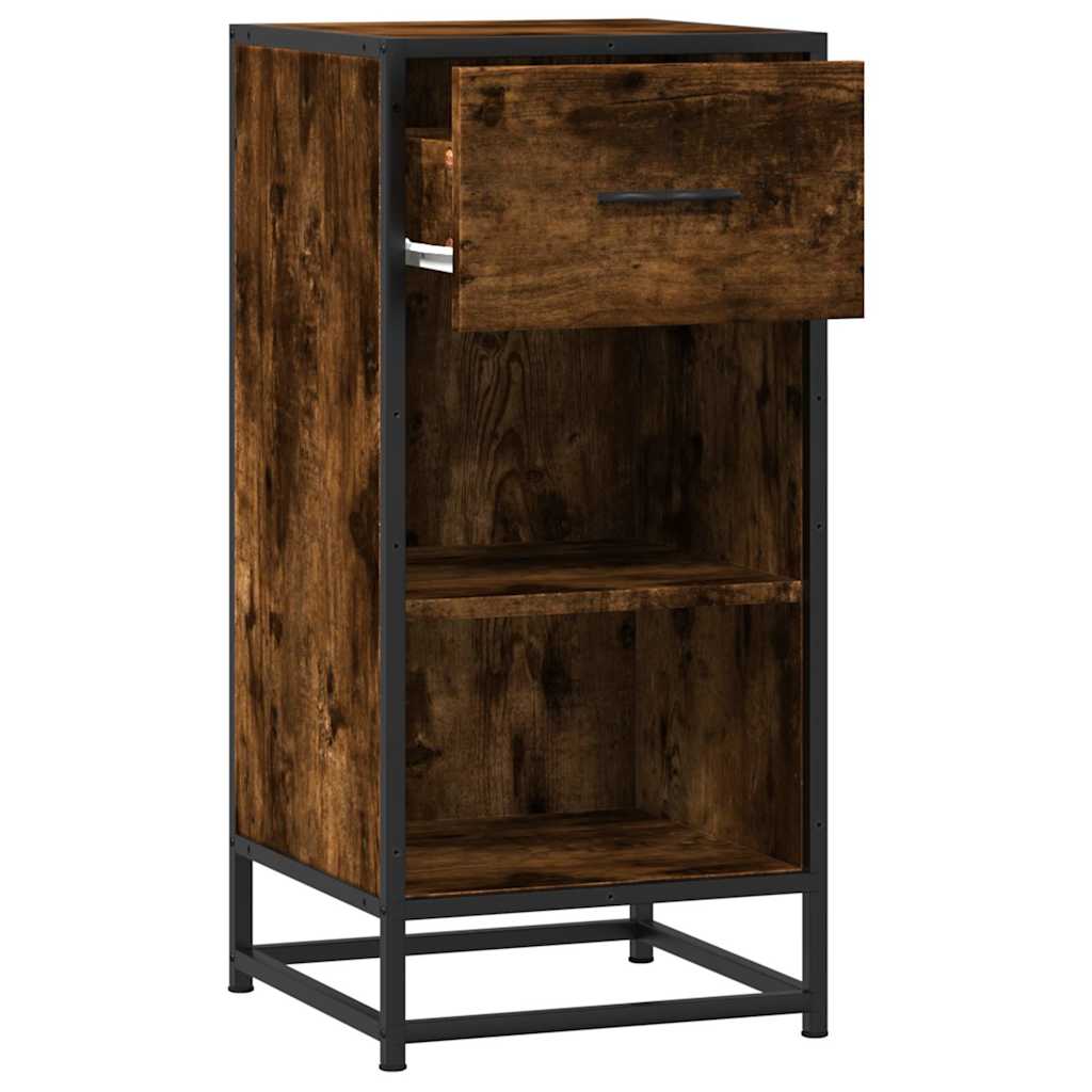 vidaXL Sideboard Smoked Oak 35.5x35x76 cm Engineered Wood and Metal 5