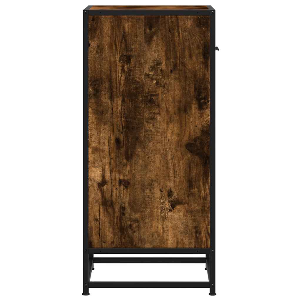 vidaXL Sideboard Smoked Oak 35.5x35x76 cm Engineered Wood and Metal 6