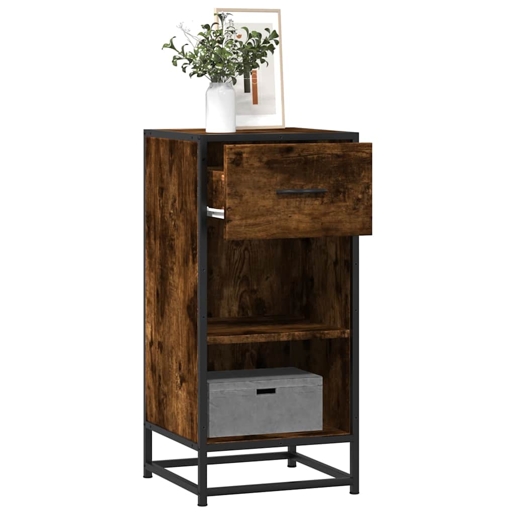 vidaXL Sideboard Smoked Oak 35.5x35x76 cm Engineered Wood and Metal 1