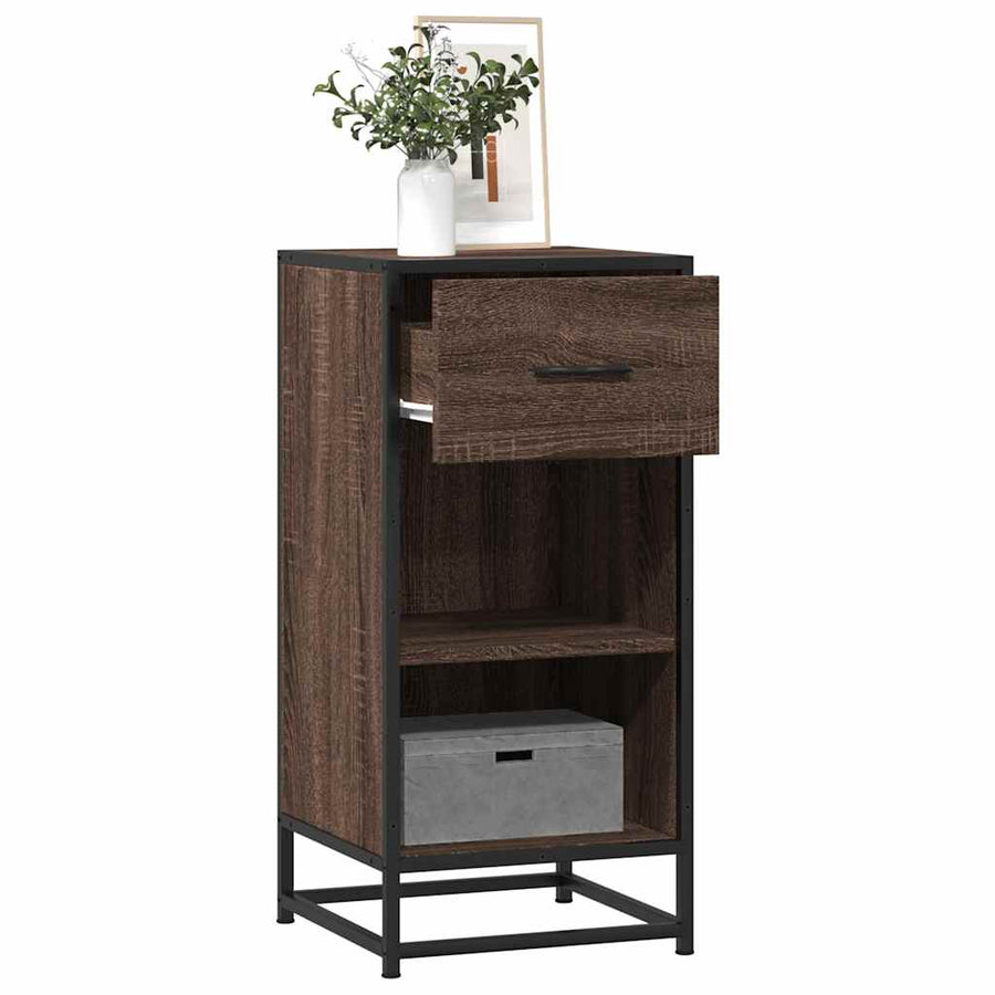 vidaXL Sideboard Brown Oak 35,5x35x76 cm Engineered Wood and Metal 1