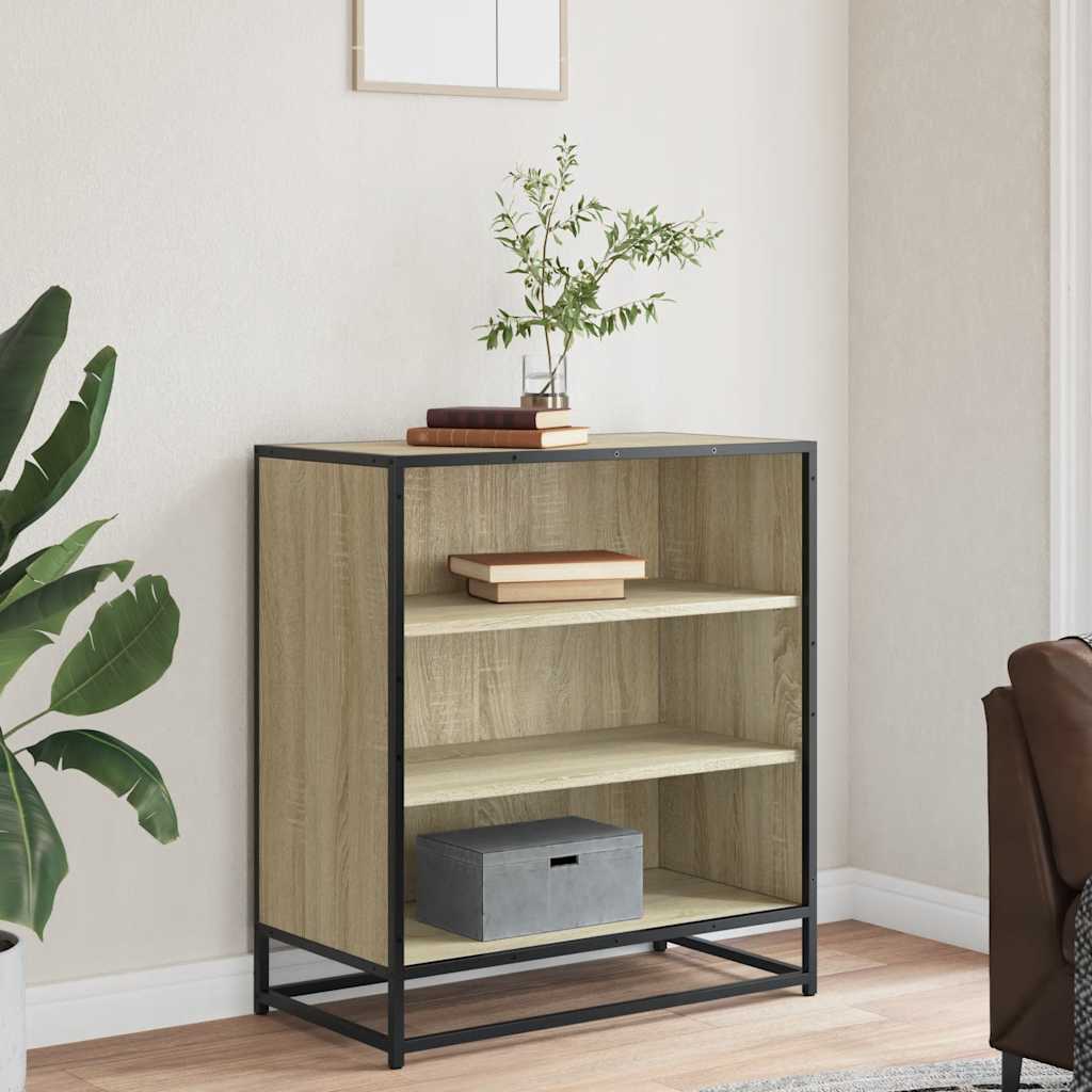 Sideboard 68x35x76 cm Engineered Wood and Metal Sonoma oak