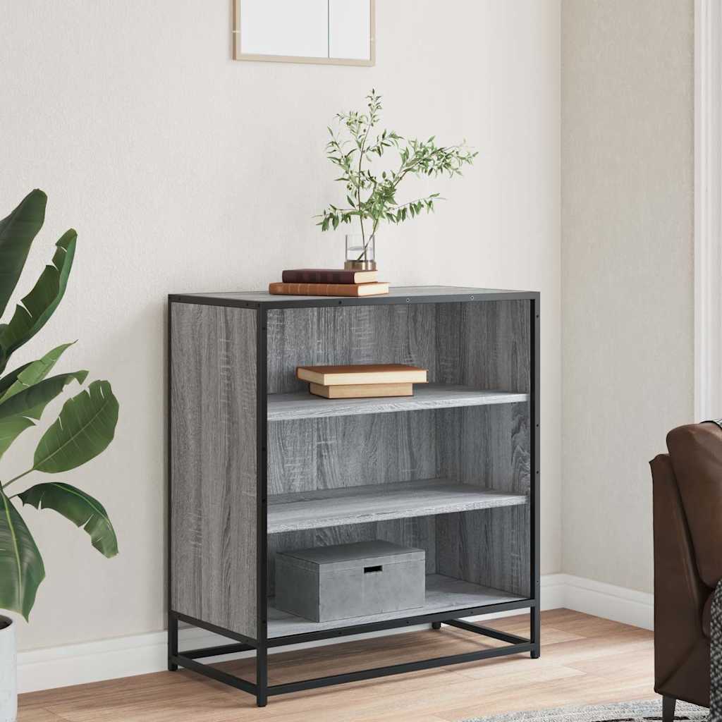 Sideboard 68x35x76 cm Engineered Wood and Metal Grey sonoma