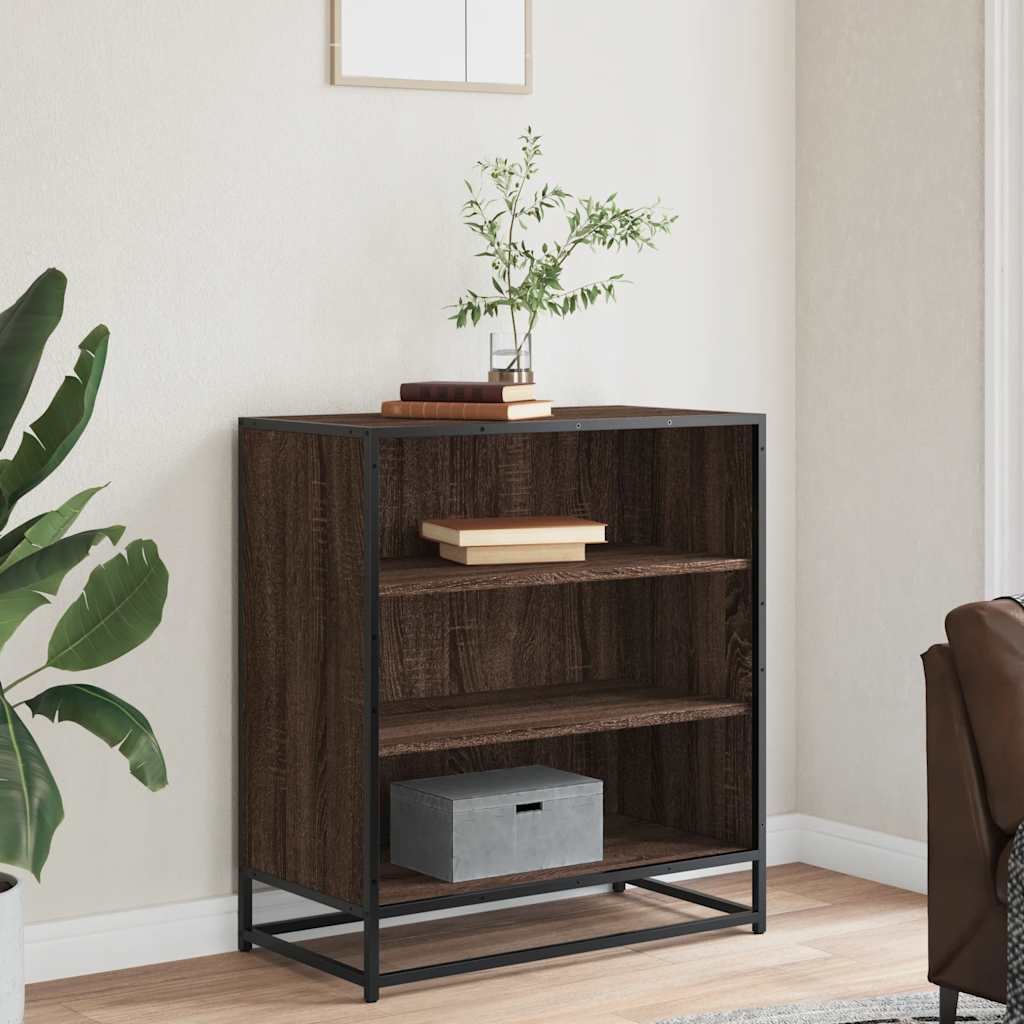 Sideboard 68x35x76 cm Engineered Wood and Metal Brown oak