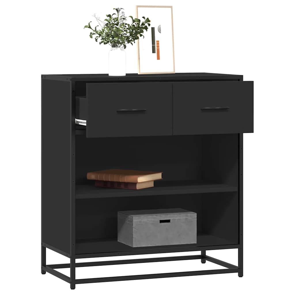 Sideboard 68x35x76 cm Engineered Wood Black