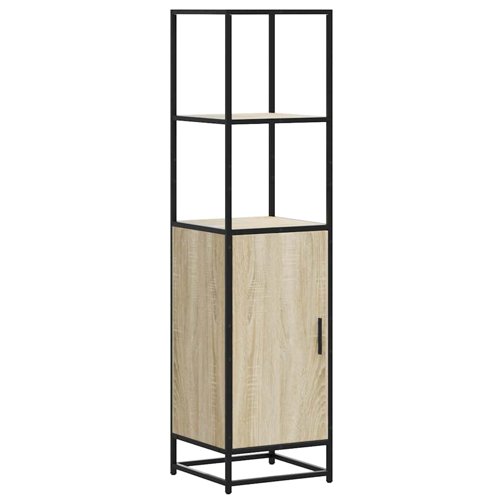 vidaXL Highboard Sonoma Oak 35.5x35x139 cm Engineered Wood and Metal 2