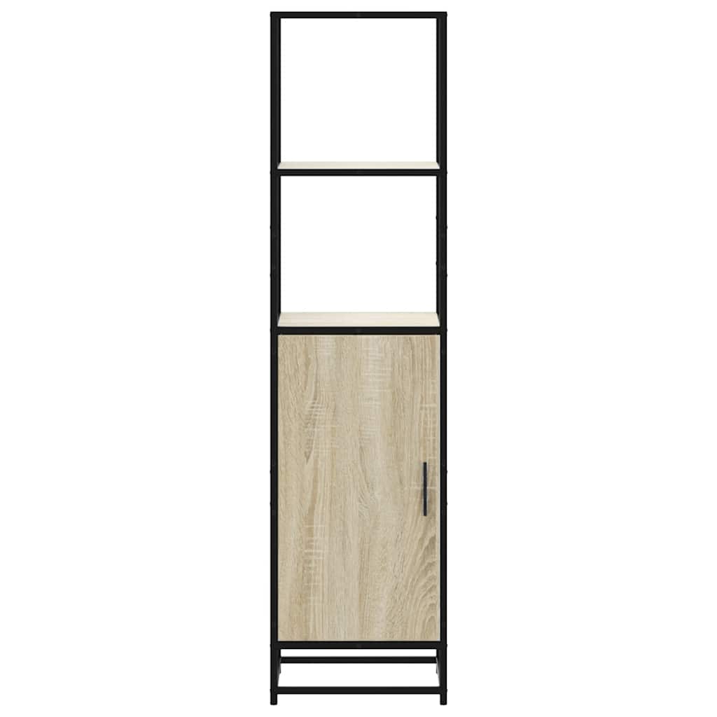vidaXL Highboard Sonoma Oak 35.5x35x139 cm Engineered Wood and Metal 4