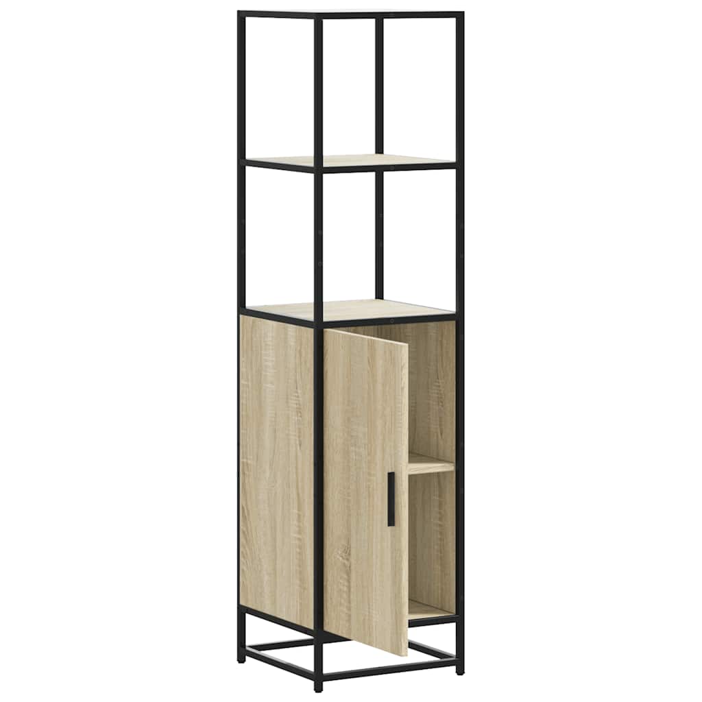 vidaXL Highboard Sonoma Oak 35.5x35x139 cm Engineered Wood and Metal 5