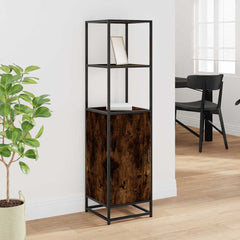 vidaXL Highboard Smoked Oak 35.5x35x139 cm Engineered Wood and Metal 3