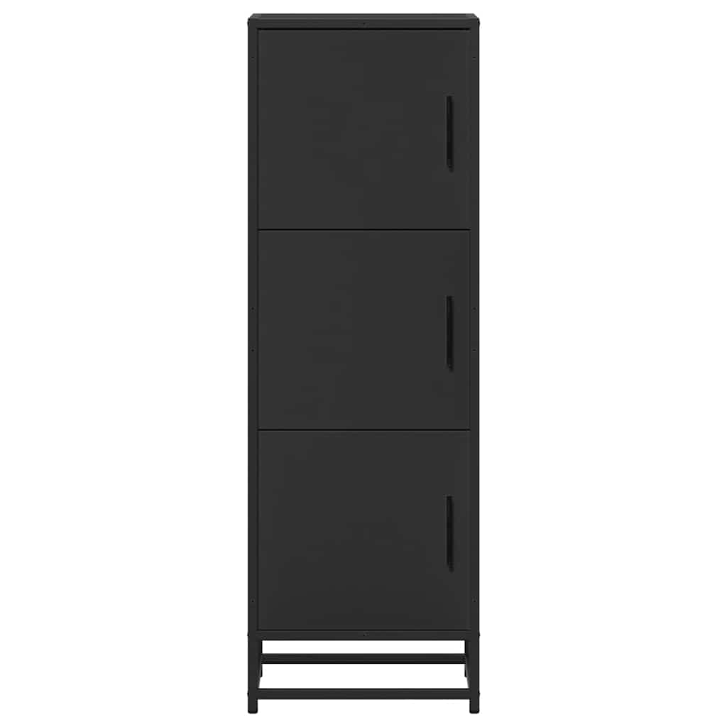vidaXL Highboard Black 35.5x35x106.5 cm Engineered Wood and Metal 4