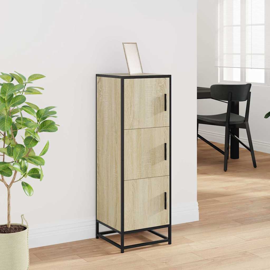 vidaXL Highboard Sonoma Oak 35.5x35x106.5 cm Engineered Wood and Metal 3