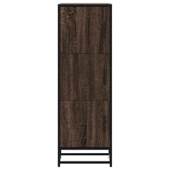 vidaXL Highboard Brown Oak 35.5x35x106.5 cm Engineered Wood and Metal 4