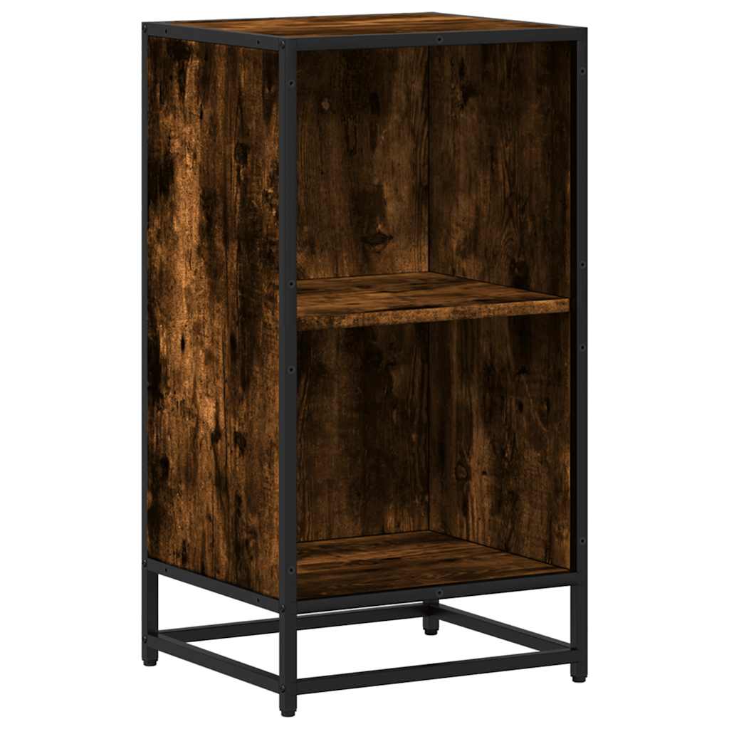 vidaXL Book Cabinet Smoked Oak 40x35x76 cm Engineered Wood 2