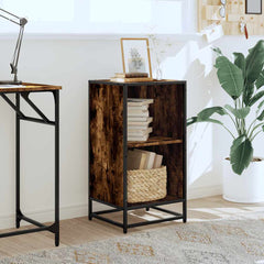 vidaXL Book Cabinet Smoked Oak 40x35x76 cm Engineered Wood 3