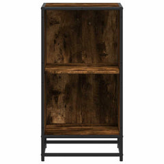 vidaXL Book Cabinet Smoked Oak 40x35x76 cm Engineered Wood 4