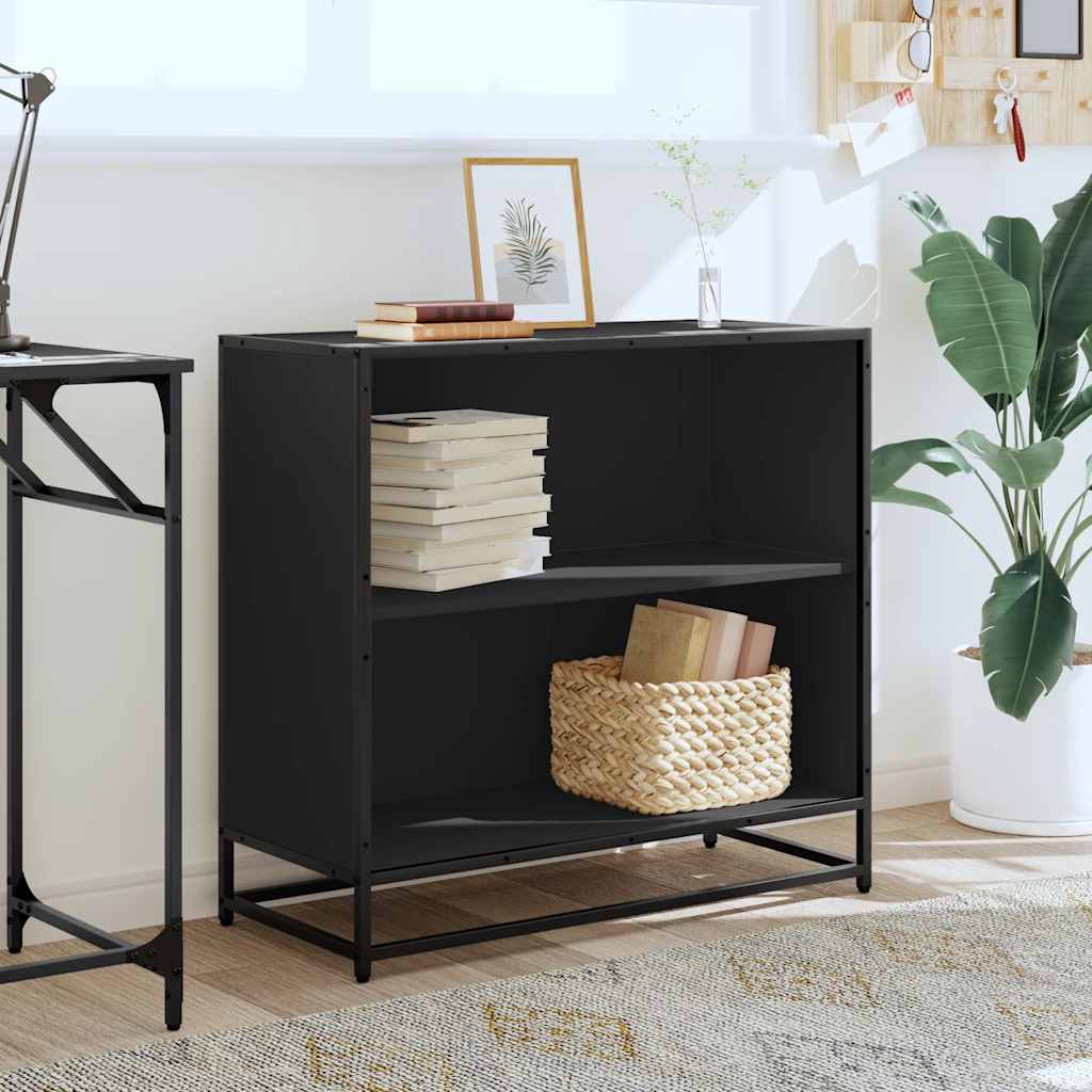 vidaXL Book Cabinet Black 80.5x35x76 cm Engineered Wood 3