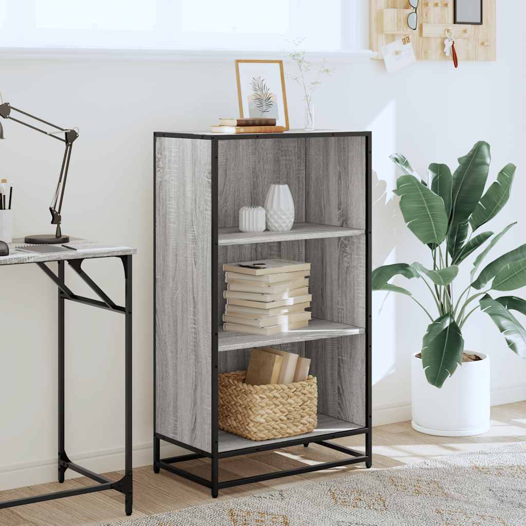 vidaXL Book Cabinet Grey Sonoma 60x35x107.5 cm Engineered Wood 3
