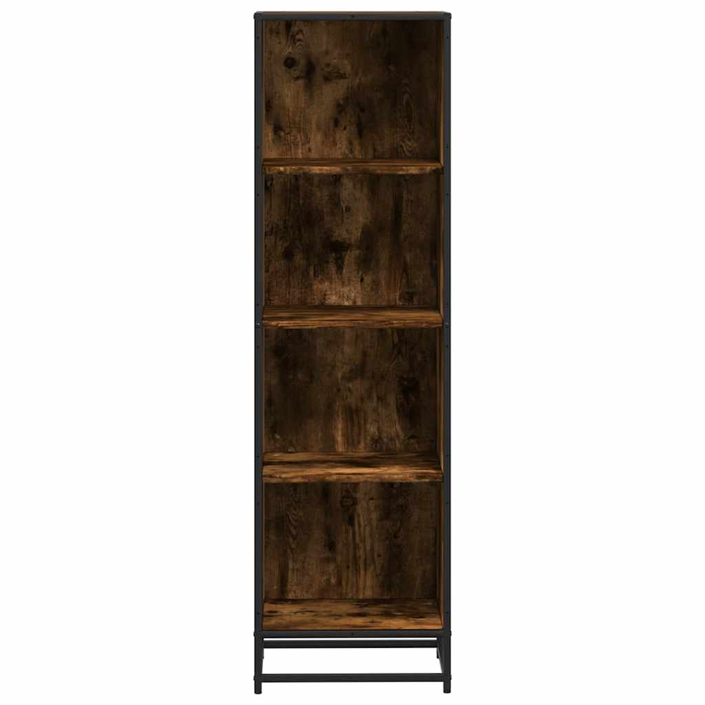 vidaXL Book Cabinet Smoked Oak 40x35x139 cm Engineered Wood 4
