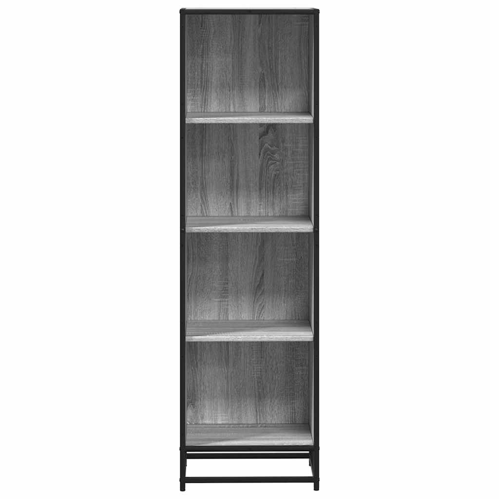 vidaXL Book Cabinet Grey Sonoma 40x35x139 cm Engineered Wood 4