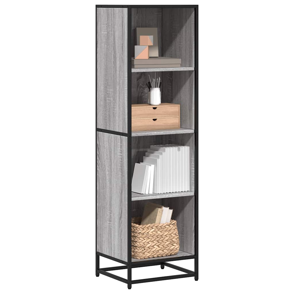 vidaXL Book Cabinet Grey Sonoma 40x35x139 cm Engineered Wood 1