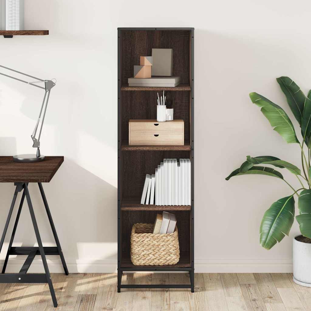 vidaXL Book Cabinet Brown Oak 40x35x139 cm Engineered Wood 3