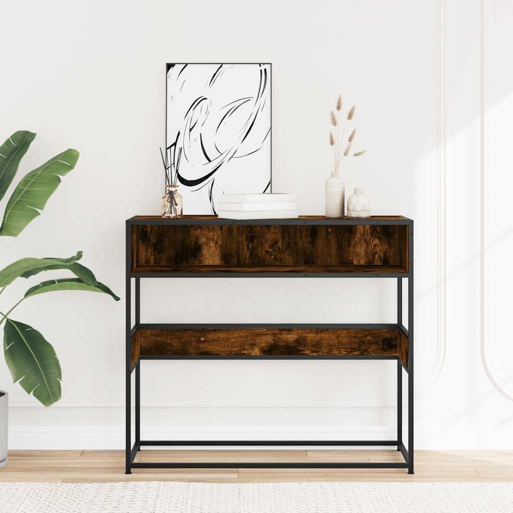 Console Table 90x35x80 cm Engineered Wood Smoked oak