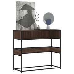 Console Table 90x35x80 cm Engineered Wood Brown oak