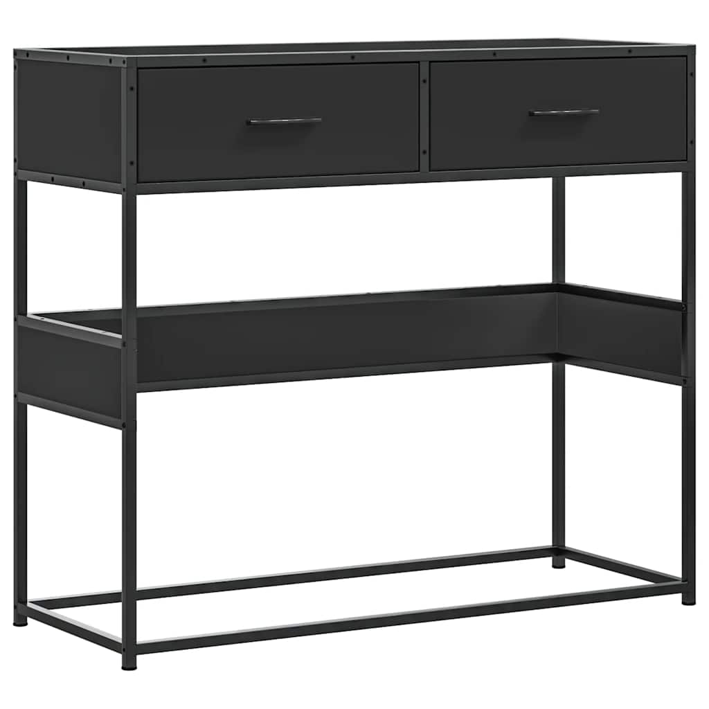vidaXL Console Table Black 90x35x80 cm Engineered Wood 2